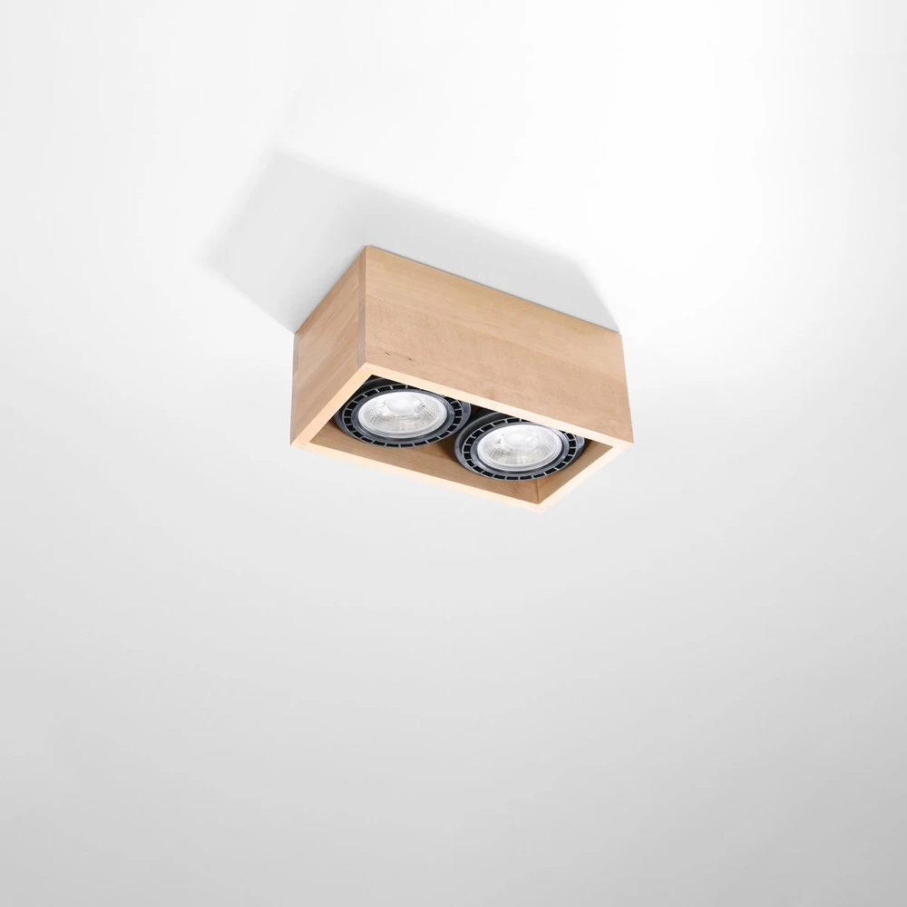 Sollux Lighting Lubinis šviestuvas QUATRO 2 iš natūralaus medžio