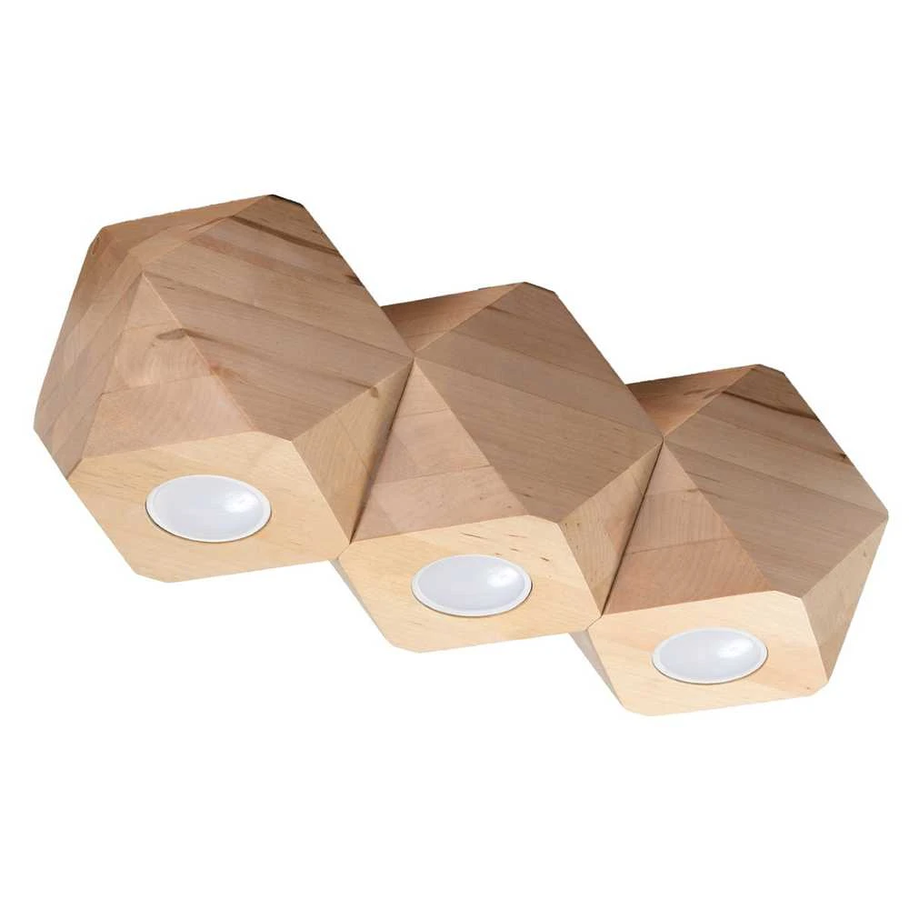 Sollux Lighting Lubinis šviestuvas WOODY 3 iš natūralaus medžio