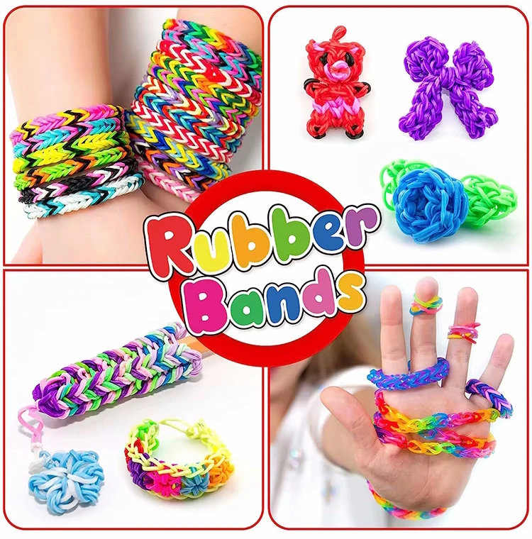 Tatwelt GUMĖS PAPUOŠALŲ APYRANKĖMS GAMYBOS KROSNO BEADS DIDELIS RINKINYS XL