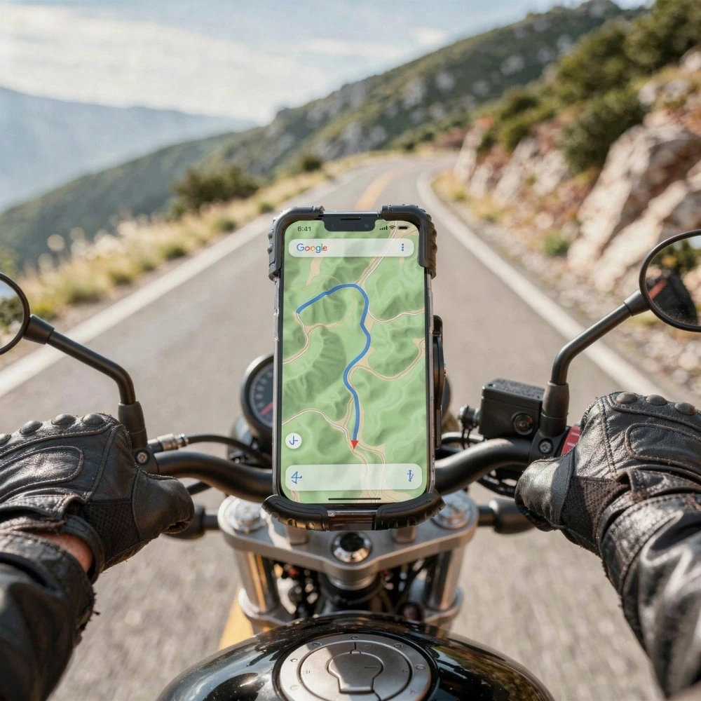 Tech-Protect V7 UNIVERSALUS DVIRAČIO IR MOTOCIKLO LAIKIKLIS Juodas