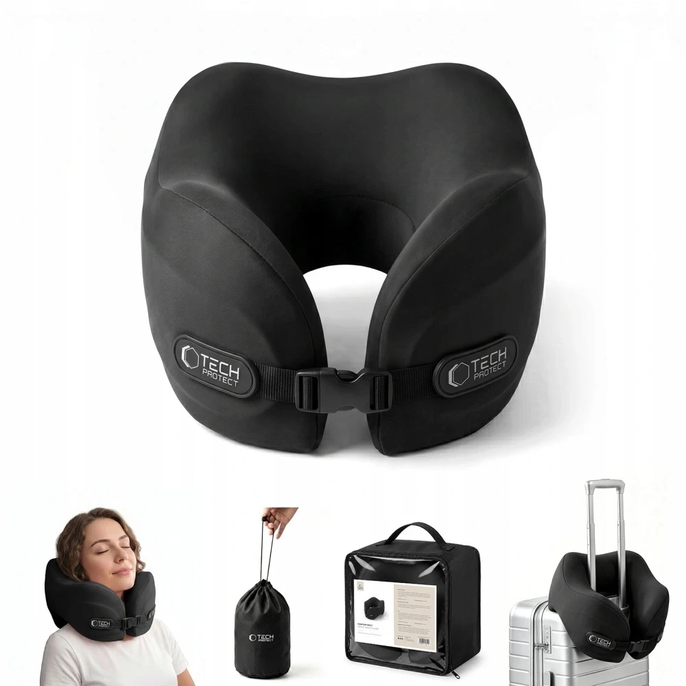 TECH-PROTECT COMFORTREST KELIONINĖ KAKLO PAGALVĖ JUODA