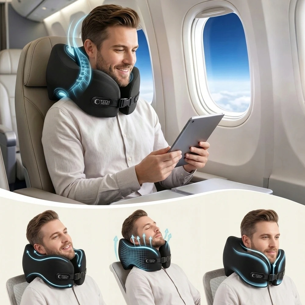 TECH-PROTECT COMFORTREST KELIONINĖ KAKLO PAGALVĖ JUODA