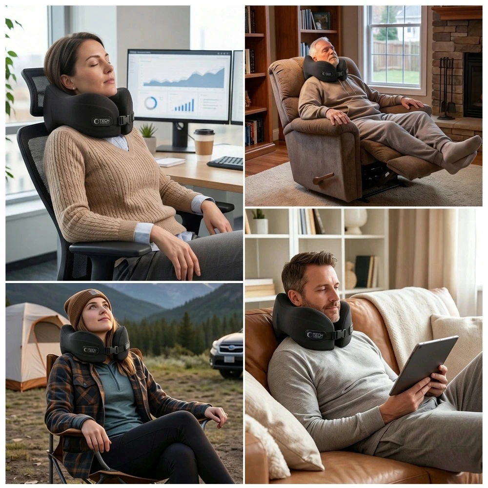 TECH-PROTECT COMFORTREST KELIONINĖ KAKLO PAGALVĖ JUODA