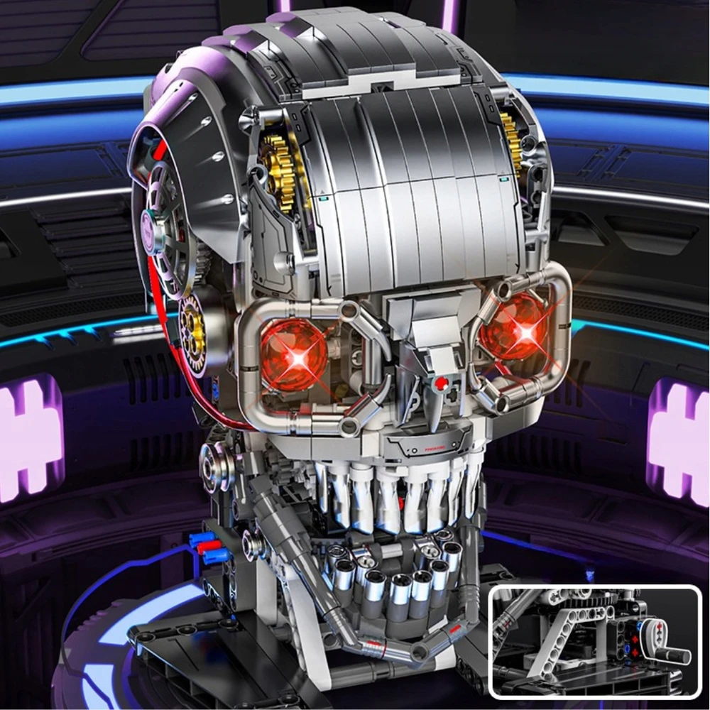 TECHNIC MJI 13089 blokai - LED mechaninės kaukolės 1146 elementai