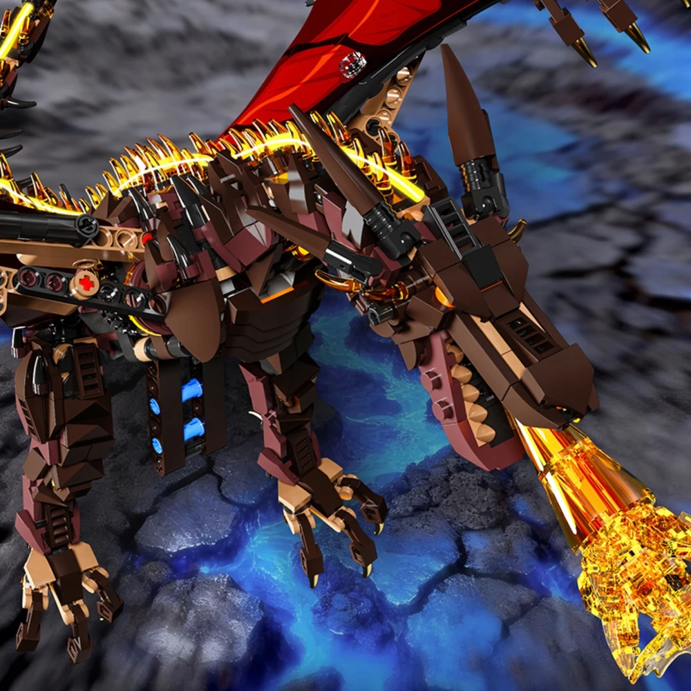 Technic MJI 13102 LED Fire Dragon konstrukciniai blokeliai - 1439 elementai