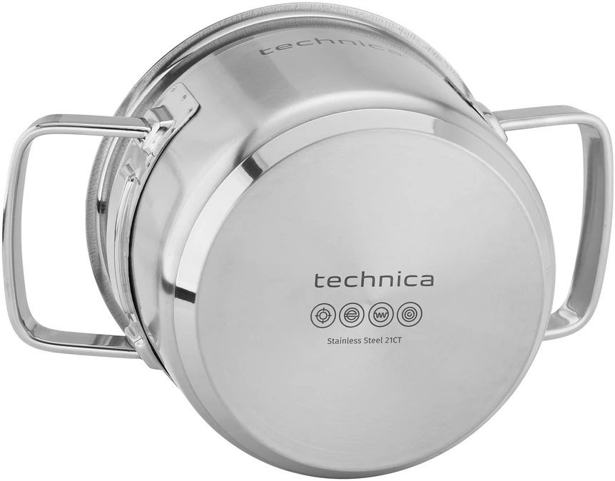 Technica Nerūdijančio plieno puodas 2,4L DUJŲ ĮVEDIMO 16 cm TECHNIKA