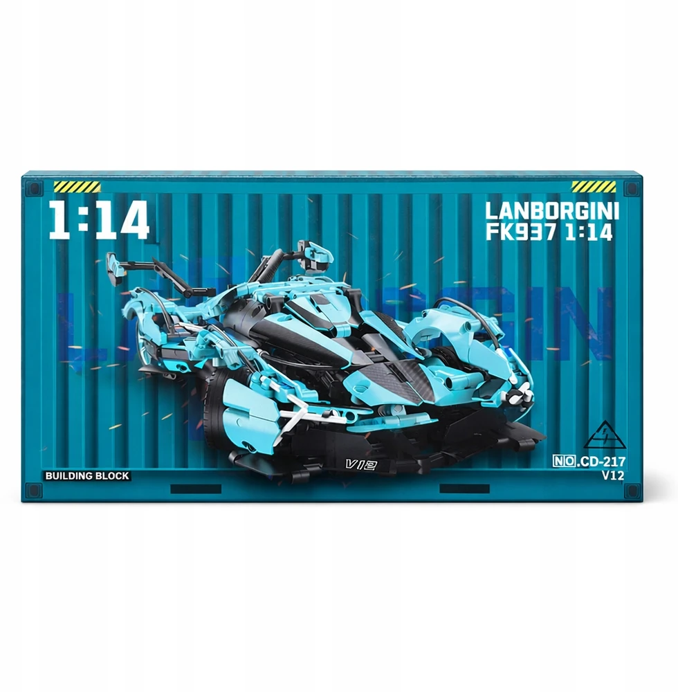 TECHNINIAI BLOKAI SUPERCAR V12 1:14 849 EL SPORTINIS AUTOMOBILIS SURINKTI