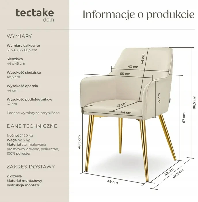 Tectake 2 x VELVETINĖ KĖDĖ VALGOMOJE SVETAINEI