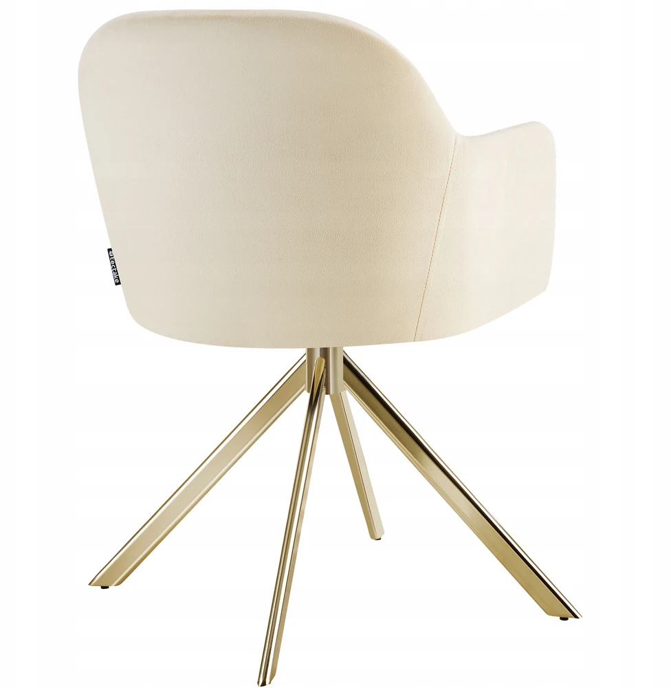 Tectake Scallop Glamour smėlio spalvos minkšta pasukama kėdė