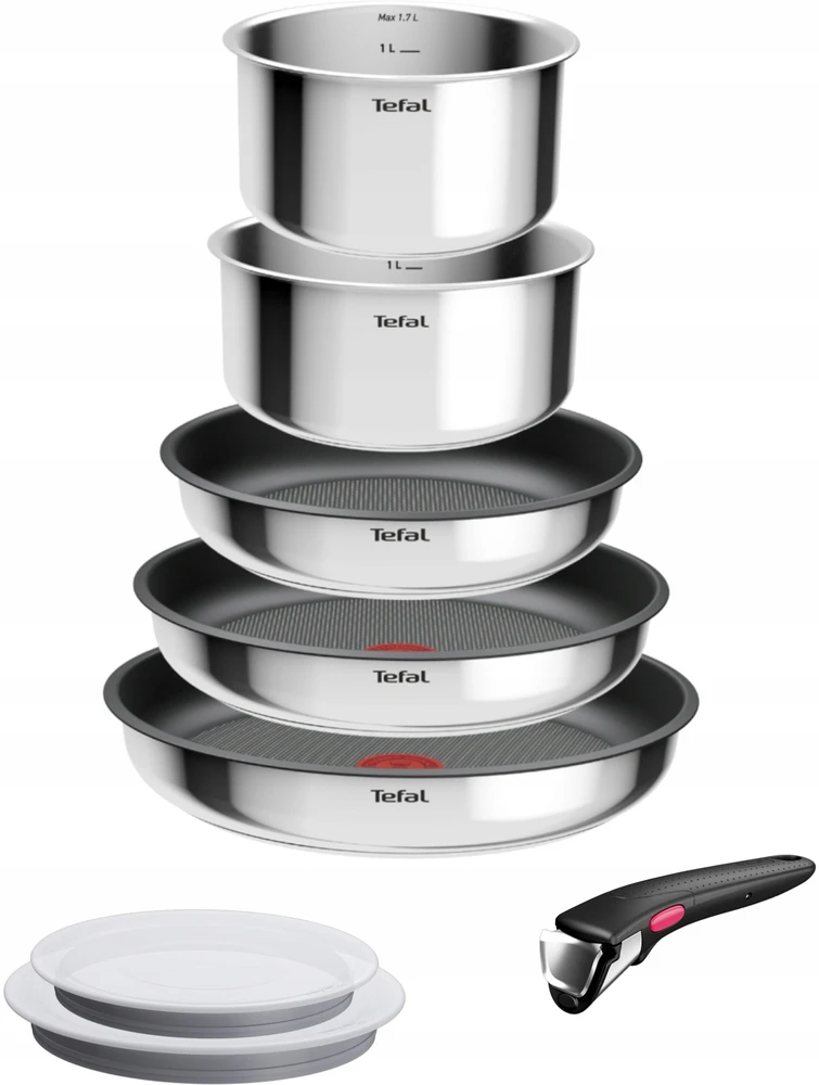 TEFAL Ingenio Cook Eat puodų ir keptuvių rinkinys 8 vnt. dangtelio indukcija