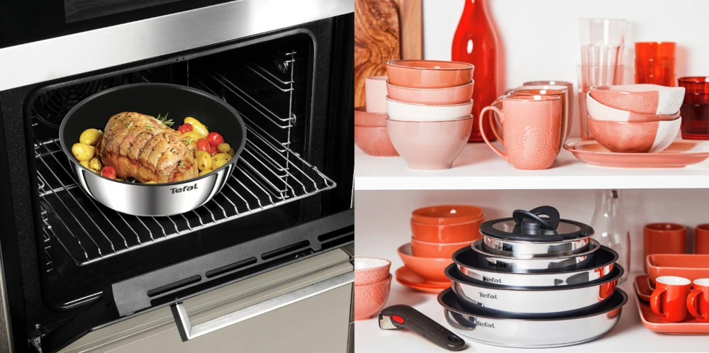 TEFAL Ingenio Cook Eat puodų ir keptuvių rinkinys 8 vnt. dangtelio indukcija