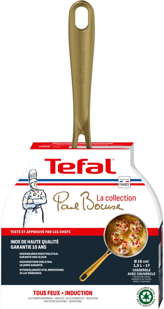 Tefal Paul Bocuse 16 cm nerūdijančio plieno puodas su dangčiu