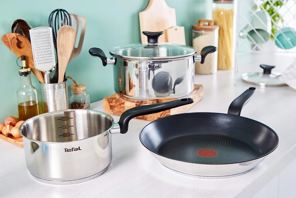 Tefal pirminis nerūdijančio plieno puodas su dangteliu Virtuvė 3L