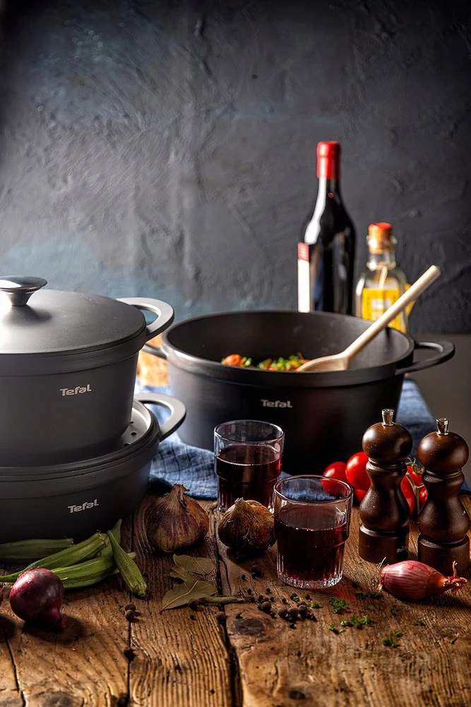 TEFAL Trattoria puodas su dangčiu 28cm 6,7L E21853 Titanium Extra kondensacija