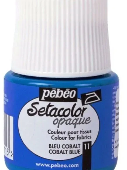 Tekstilės dažai - Pébéo - Setacolor nepermatomas - Kobalto mėlynas N°11 - 45ml - Mišrus