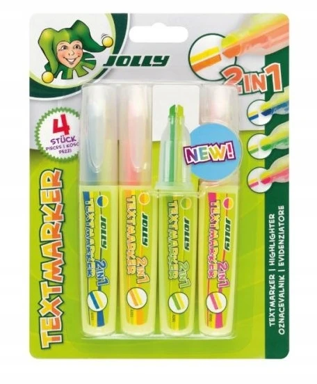 Teksto žymeklių rinkinys 2 IN 1, Jolly, 5 sp.