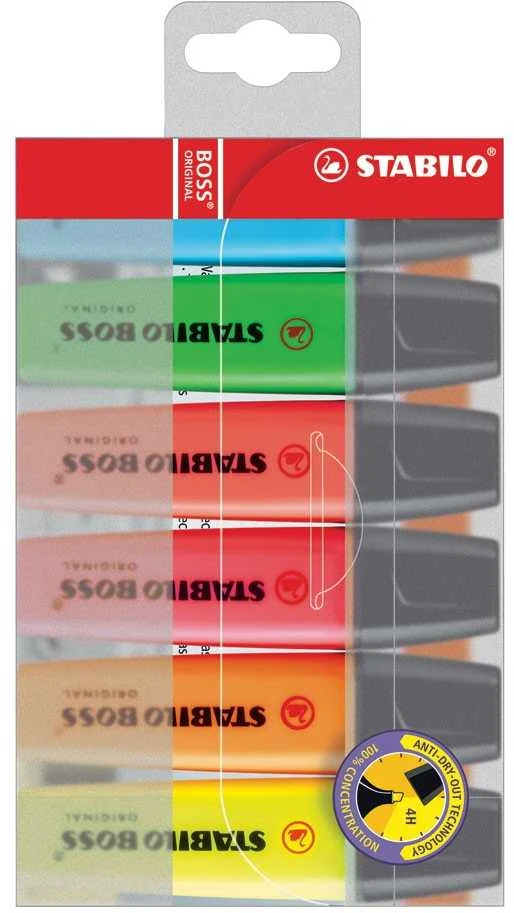 Stabilo Teksto žymeklių BOSS rinkinys, 6vnt.