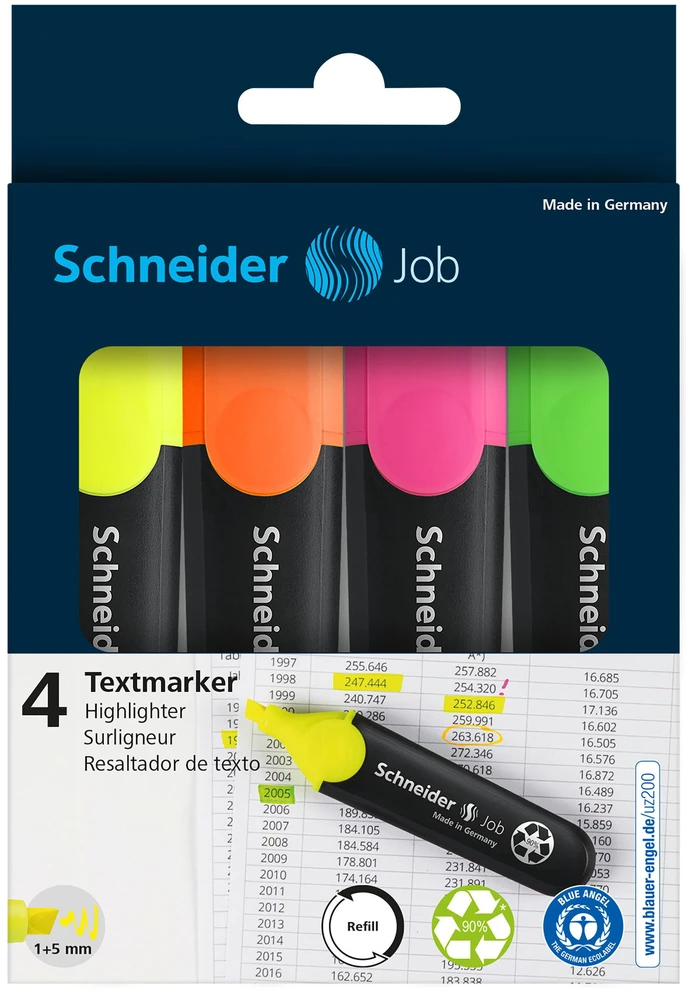 Schneder Schneider Teksto žymeklių Job rinkinys 4vnt