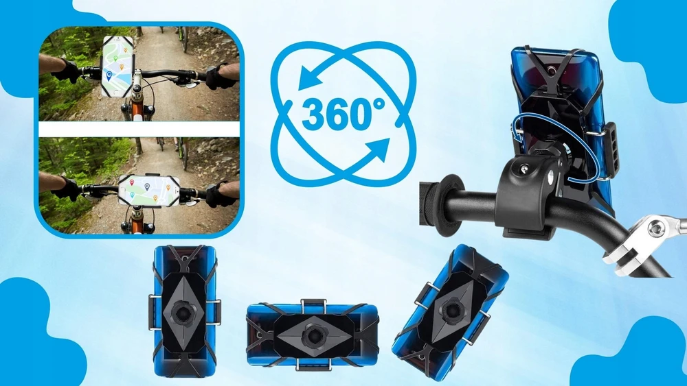 Telefono laikiklis dviračiui, Blashorn, pasukamas 360