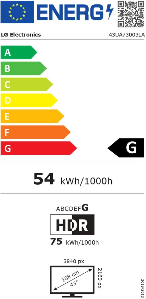 43 colių LG 43UA73003LA 4K išmanusis Televizorius 2025