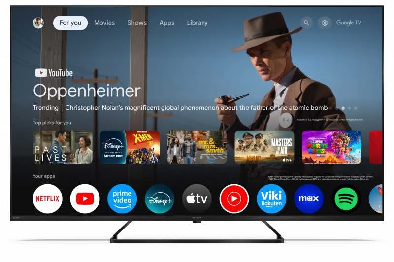 Sharp | 50HP6265E | 50 | Išmanusis televizorius | „Google TV“ | UHD | Juoda