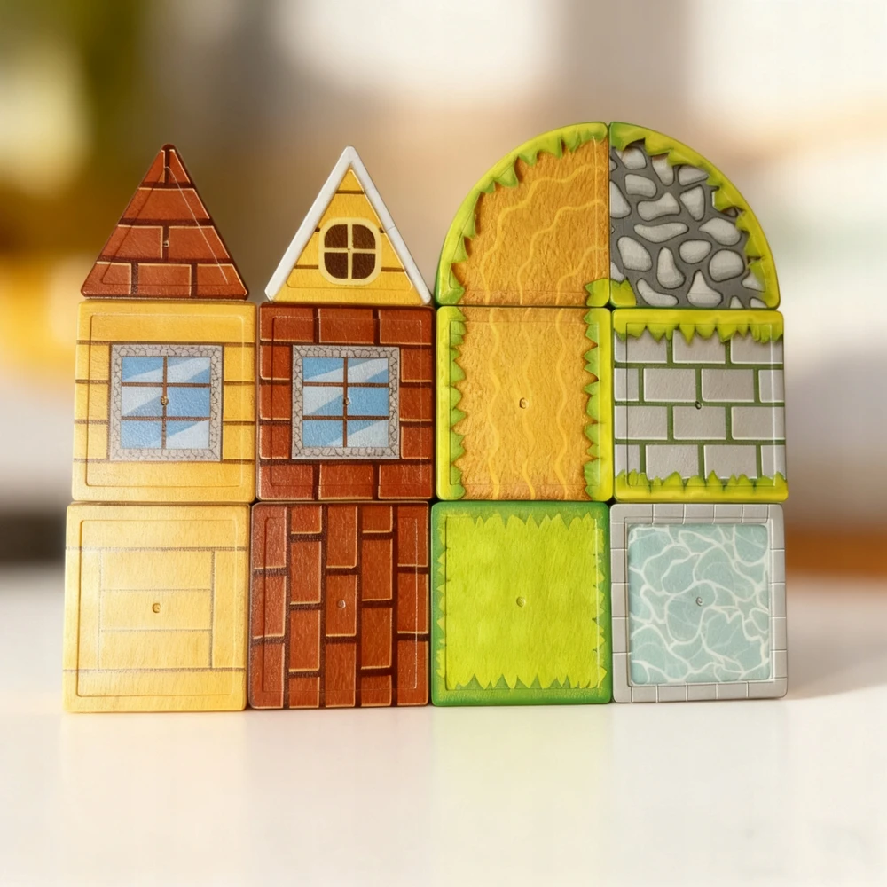 Telinult 3D EDUKACINIAI MAGNETINIAI KONSTRUKCINIAI BLOKAI 45 EL PLOKŠČIAI 7,5 CM