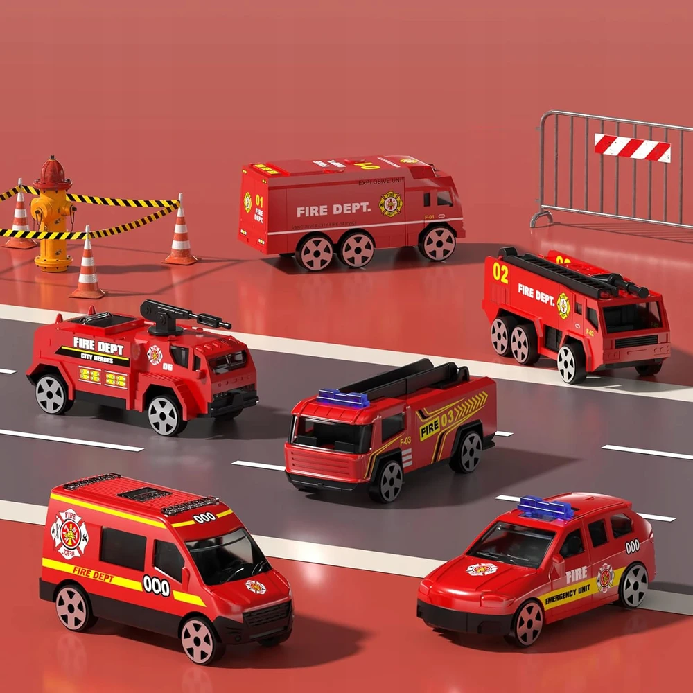 Telinult Didelis gaisrinis automobilis paleidžia 7 viename automobilius su kopėčiomis ir šviesos bei garso moduliu