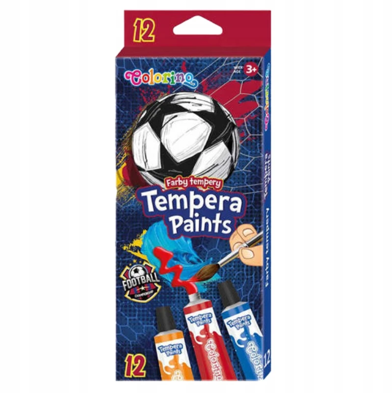 Tempera dažai Colorino Football 12 spalvų, 12 ml