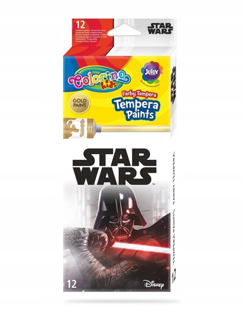 Patio Tempera dažai tūbelėse Colorino Disney Star Wars, 12 spalvų x 12 ml