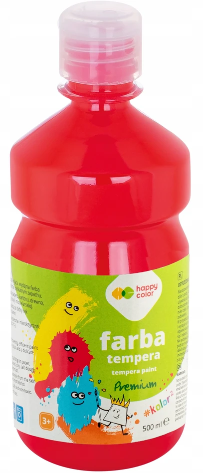 Temperiniai dažai Happy Color, 6x500ml, mokyklai ir kūrybai
