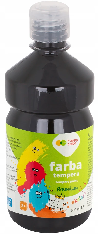 Temperiniai dažai Happy Color, 6x500ml, mokyklai ir kūrybai