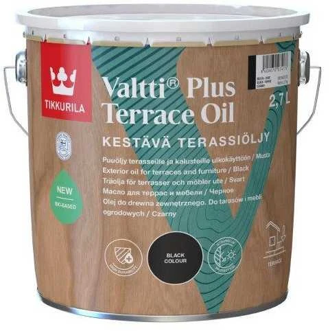 Terasų ir lauko baldų aliejus TIKKURILA VALTTI TERRACE OIL, juodos sp., 2,7 l