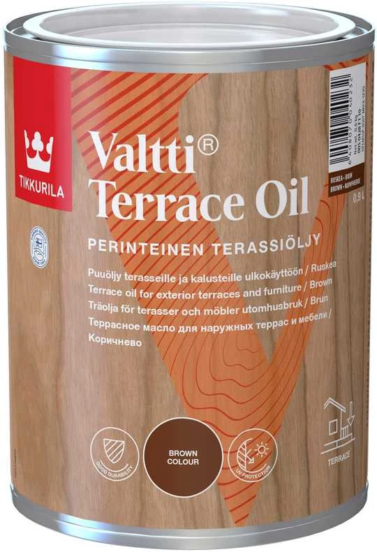 Terasų ir lauko baldų aliejus TIKKURILA VALTTI TERRACE OIL, juodos sp., 0,9 l