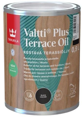 Terasų ir lauko baldų aliejus TIKKURILA VALTTI TERRACE OIL, juodos sp., 0,9 l