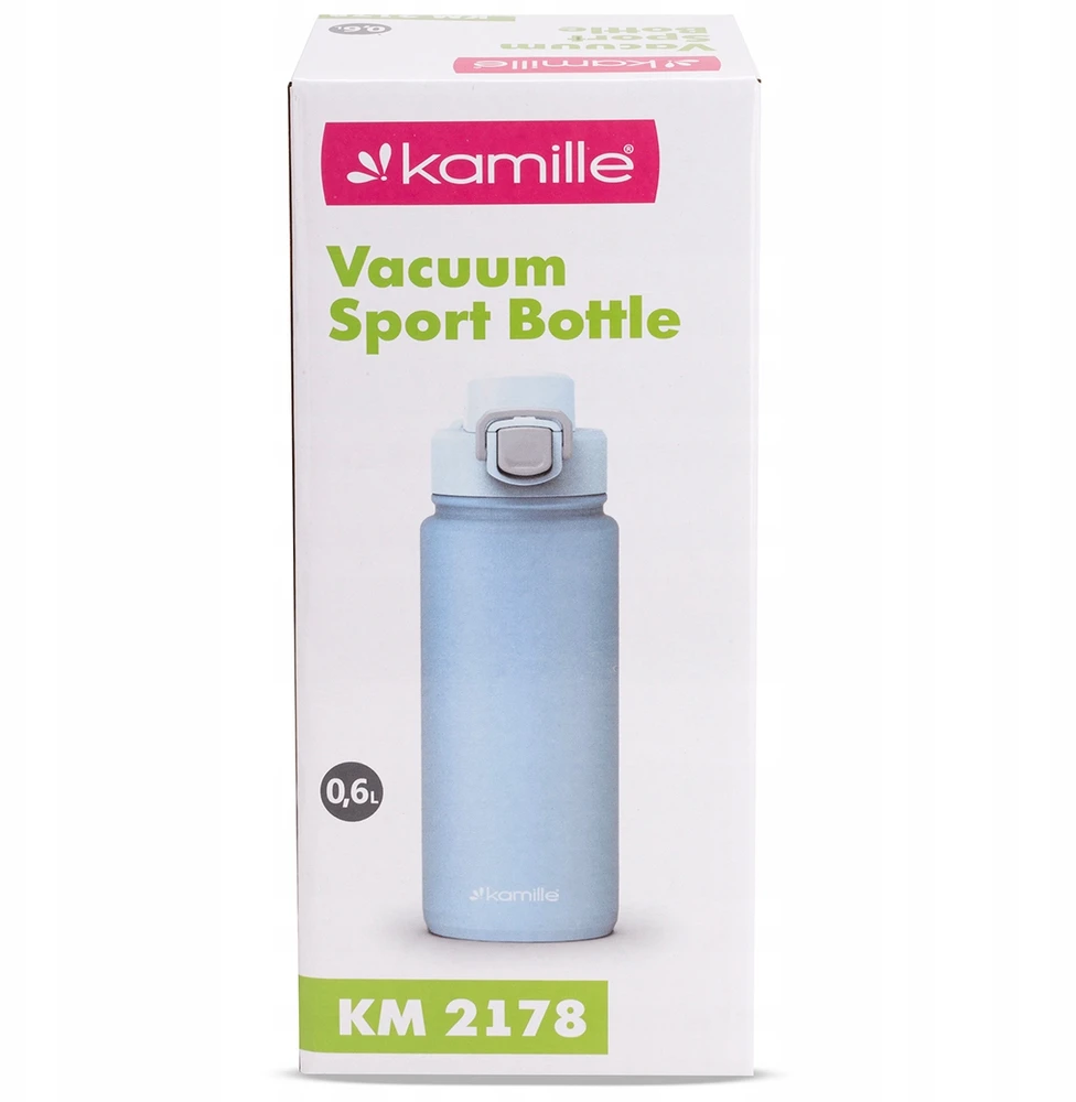 TERMINIS PUODELIS PLIENINIS TERMOSAS 100 % NEPRALAIDUS vandens butelis KAMILLE 600 ml