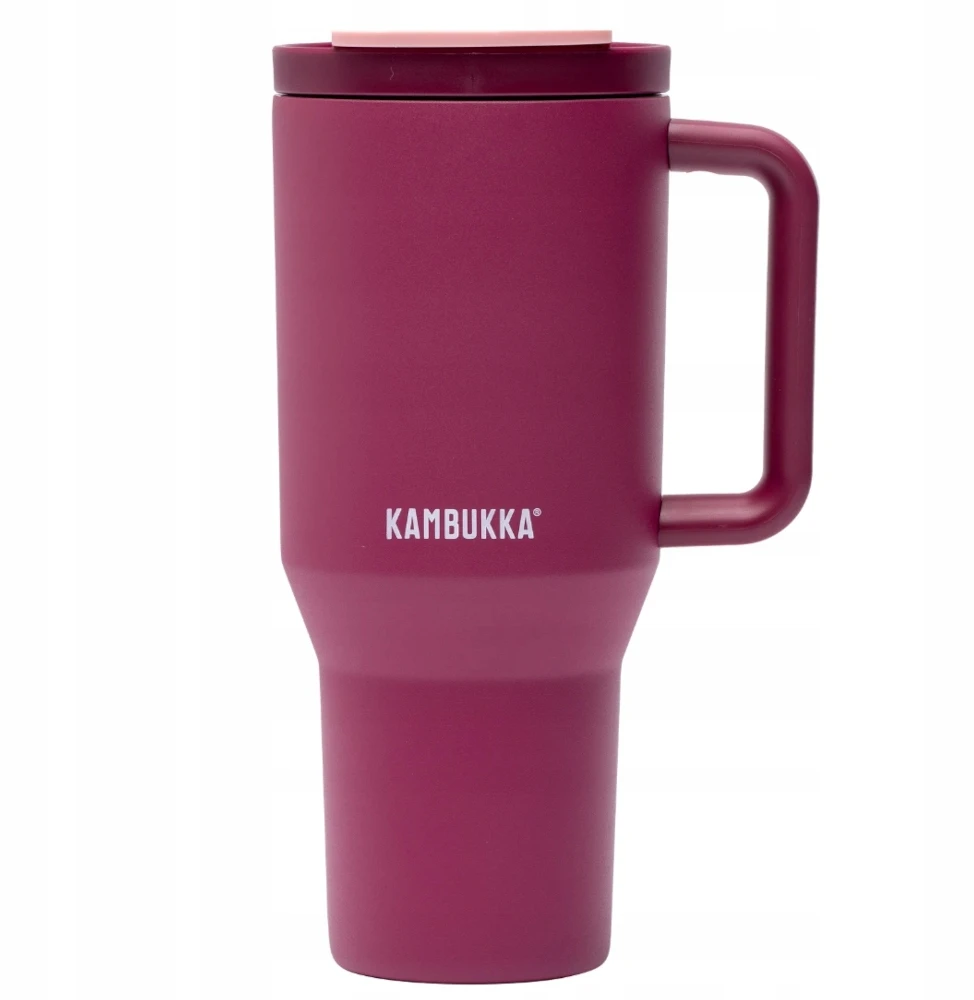 Terminis puodelis su šiaudais didelis puodelis Kambukka Rio 950ml Burgundy Bloom
