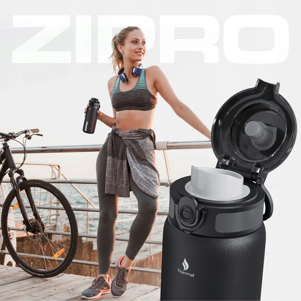 Terminis puodelis Termosas 500 ml kavai ir arbatai, nepralaidus, juodas - Zipro