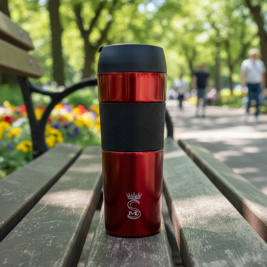 Terminis puodelis, vakuumui nepralaidus plieno turistinis termosas, 450 ml