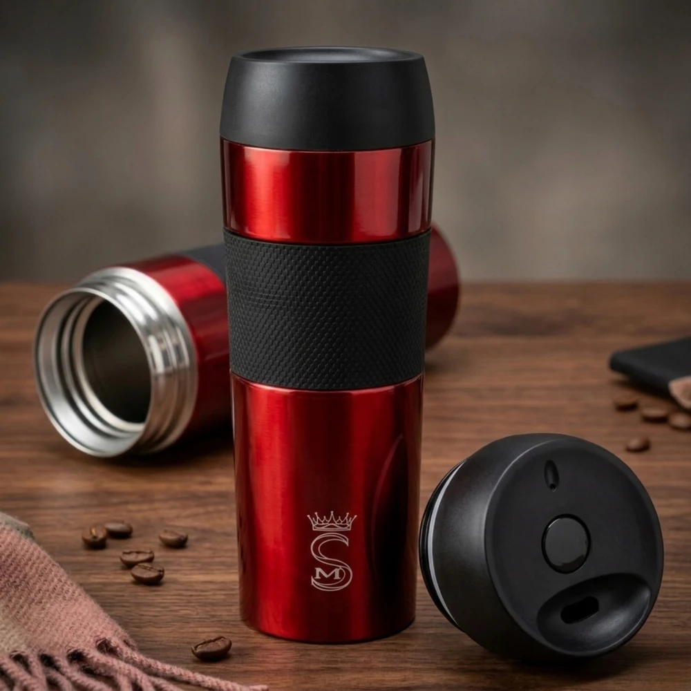 Terminis puodelis, vakuumui nepralaidus plieno turistinis termosas, 450 ml