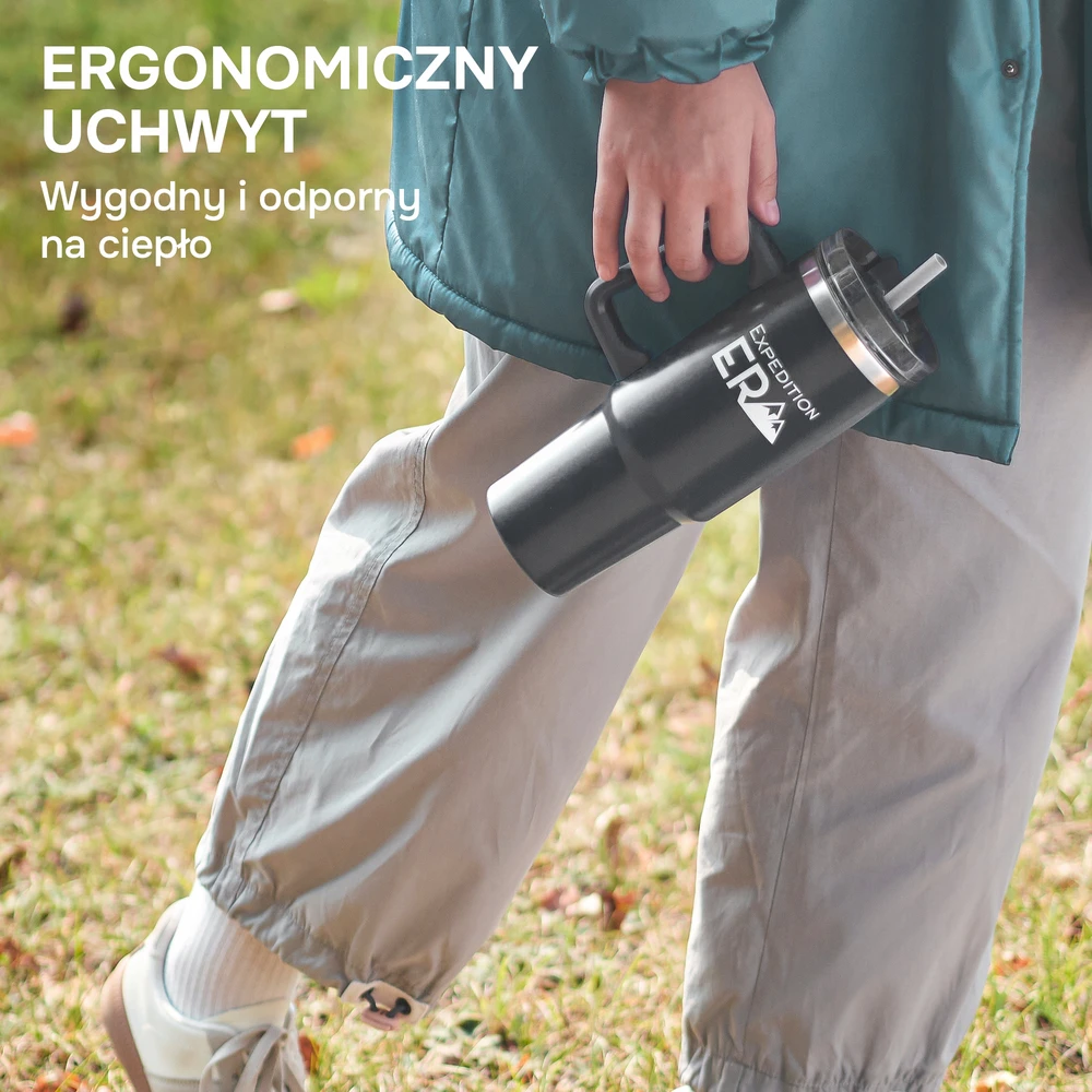 TERMINIS PUODULIS SU ŠIAUDU TERMOSU, NERŪDIJANJO Plieno, 880ml, KAVAI IR ARBATA