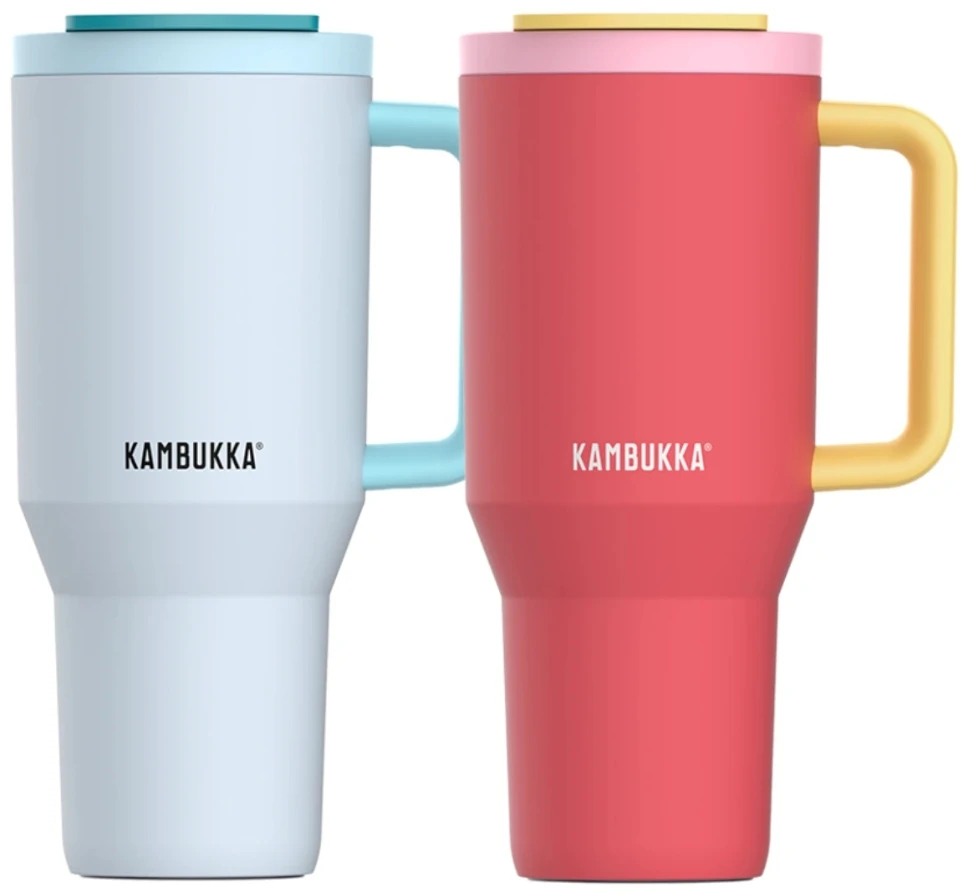Terminių puodelių rinkinys Kambukka 2x RIO su teleskopiniu šiaudeliu, termo puodelis 950 ml, Tropical Frost