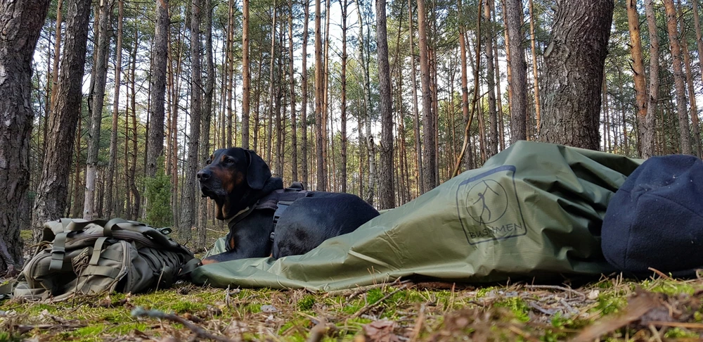Termo antklodė su gobtuvu Bushmen, 2x1.4 m, žalias