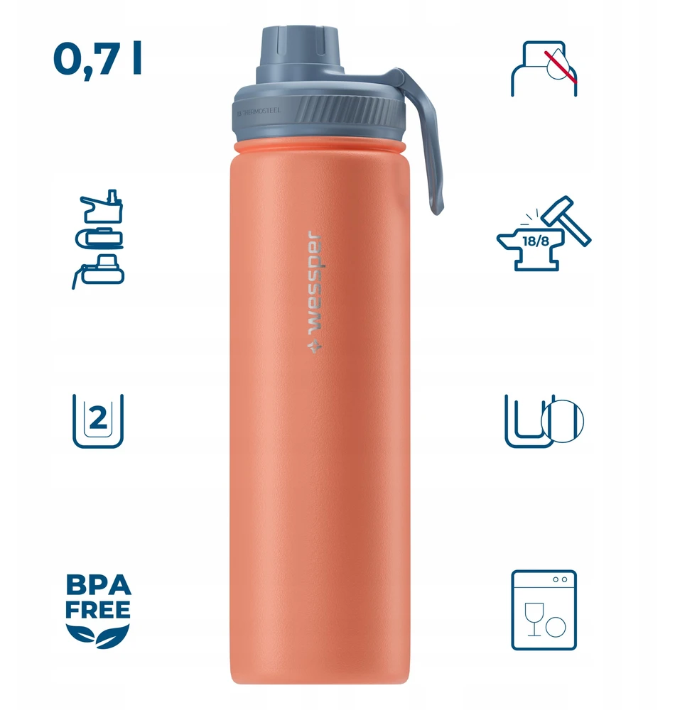 Gertuvė Termo buteliukas, arbatos termosas, keičiami kandikliai, Wessper B3, 700 ml