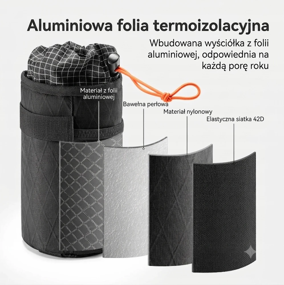 Termo buteliuko dėklas 1 l juodas Qunature