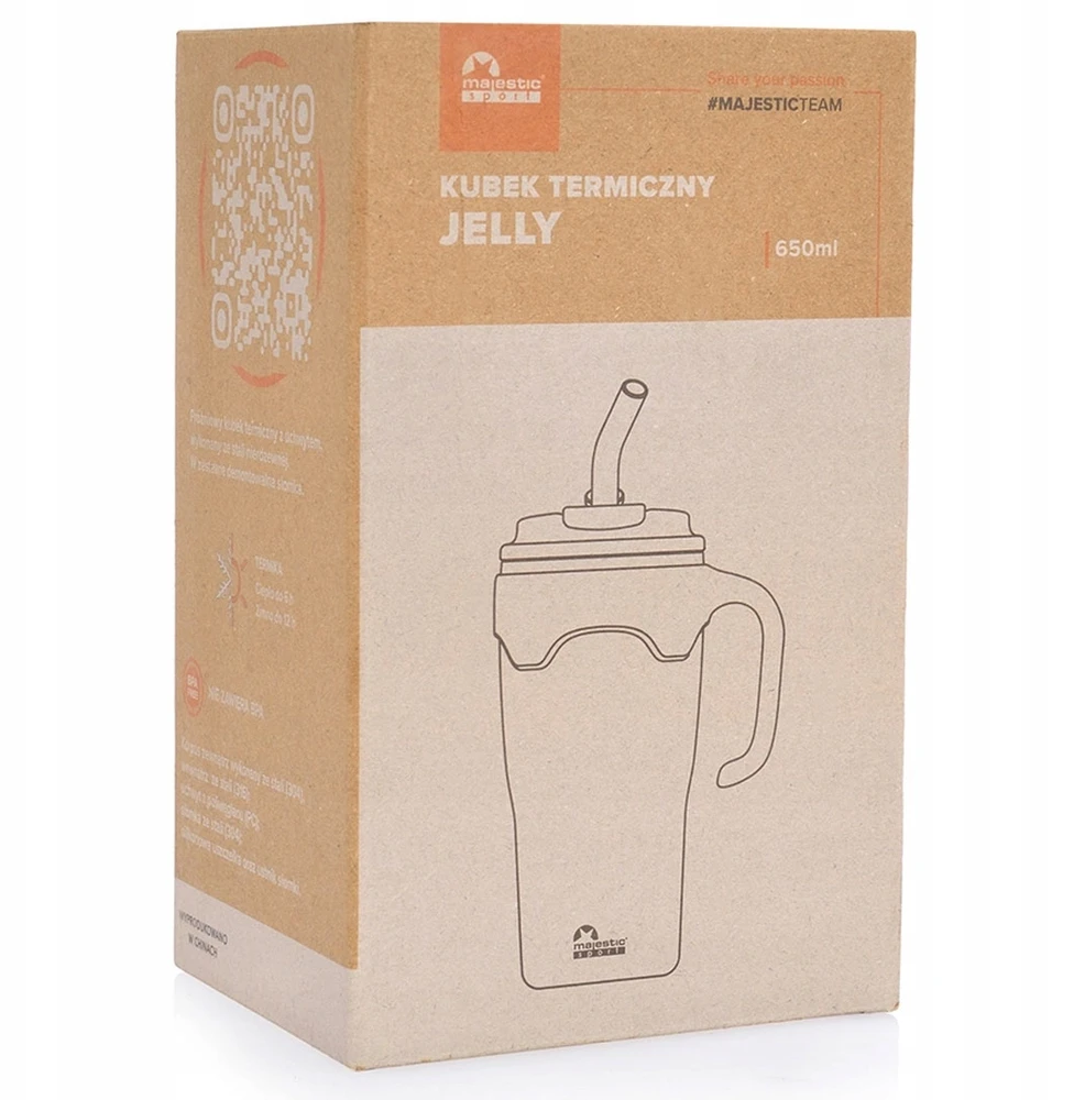 Termo gertuvė Majestic Sport Jelly su šiaudeliu, 650 ml