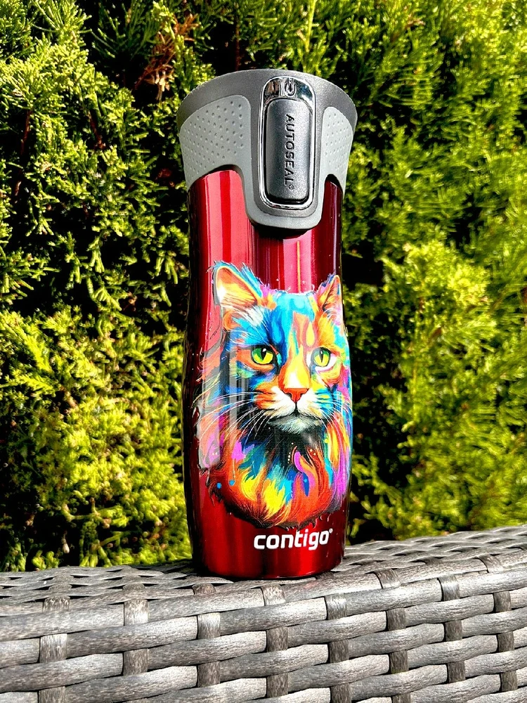 Termo puodelis Contigo, 470 ml., raudonas
