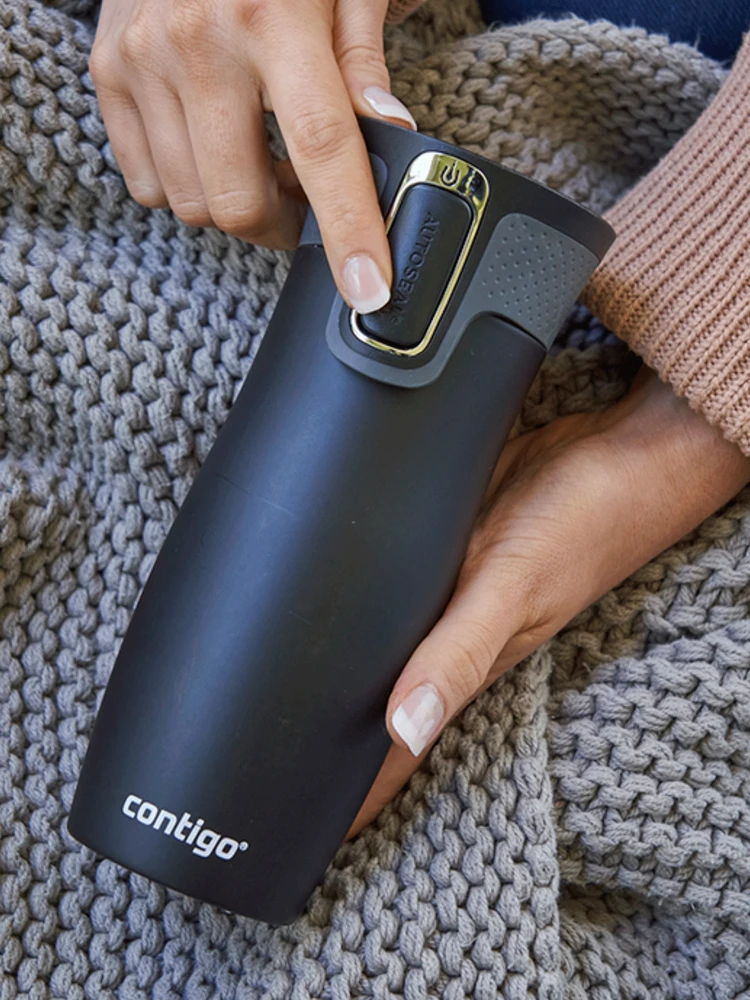 Termo puodelis Contigo West Loop 2.0 470 ml „Glamour Gėlės – Juodas”