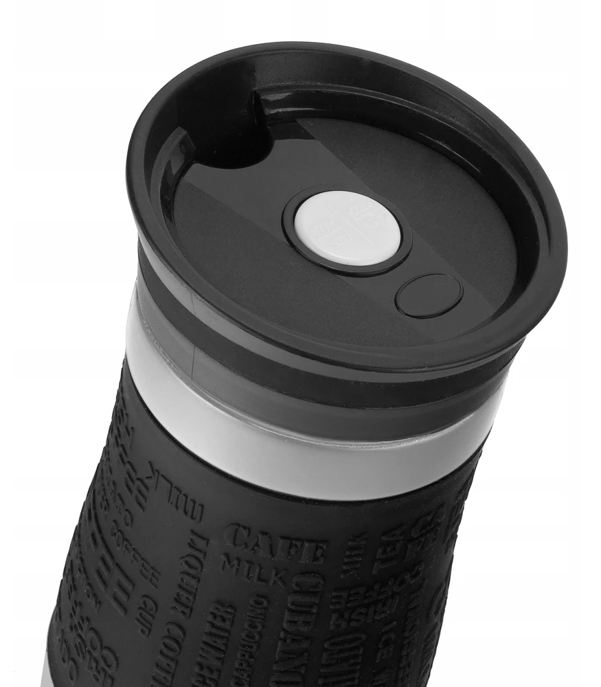 Termo puodelis Luckyberg 400 ml, nerūdijančio plieno, juodas
