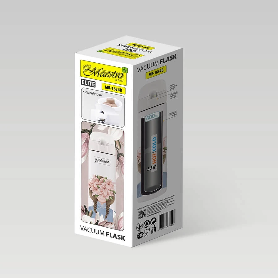 Termo puodelis Maestro Mr-1634-b, 0.4l, baltas