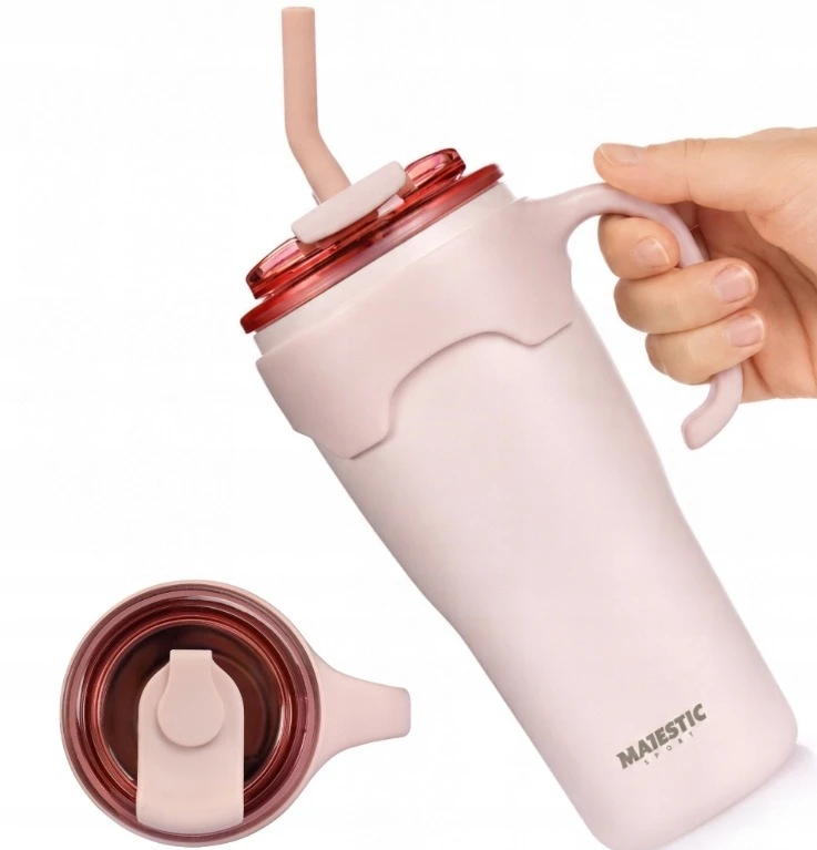 Termo puodelis su šiaudeliu Majestic Sport Jelly 650 ml, nerūdijantis plienas